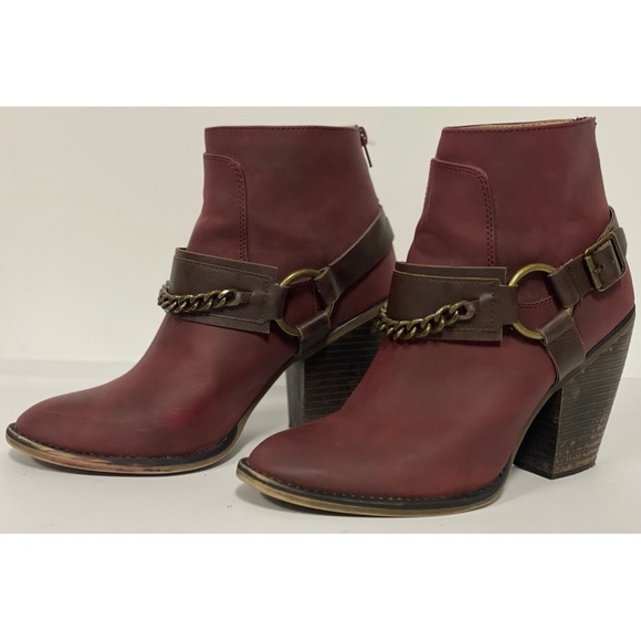 Candie's Heeled Ankle Boots Wine Size 9.5 - Picture 6 of 11